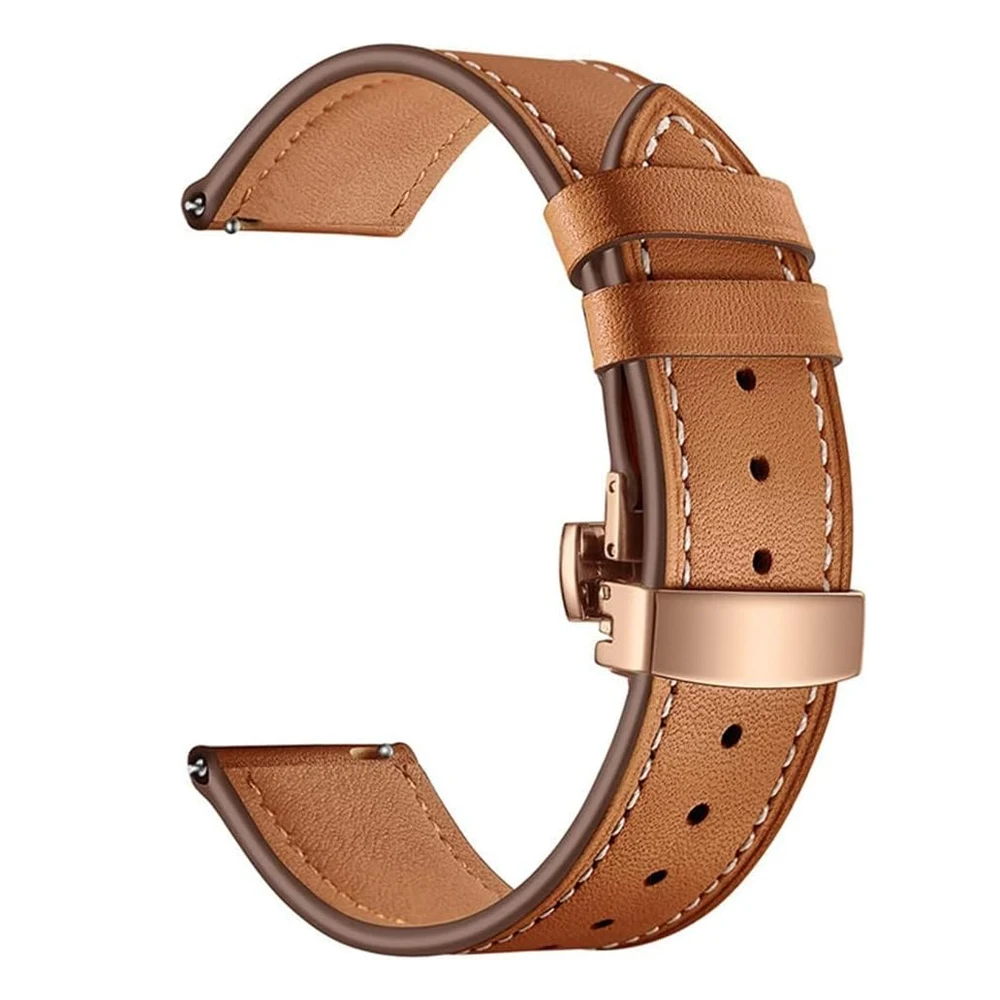 20mm 22mm Leather Band For Samsung Galaxy watch 5 4 6 7/classic/5 pro/active 2 40mm 44mm bracelet correa Huawei GT/2e/3/4 strap