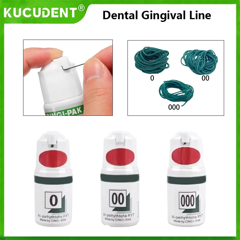 

1 Bottle Dental Disposable Gingival Retraction Cord Knitted Cotton 3 Sizes (0/00/000) for Gum Line Isolation Dentistry Material