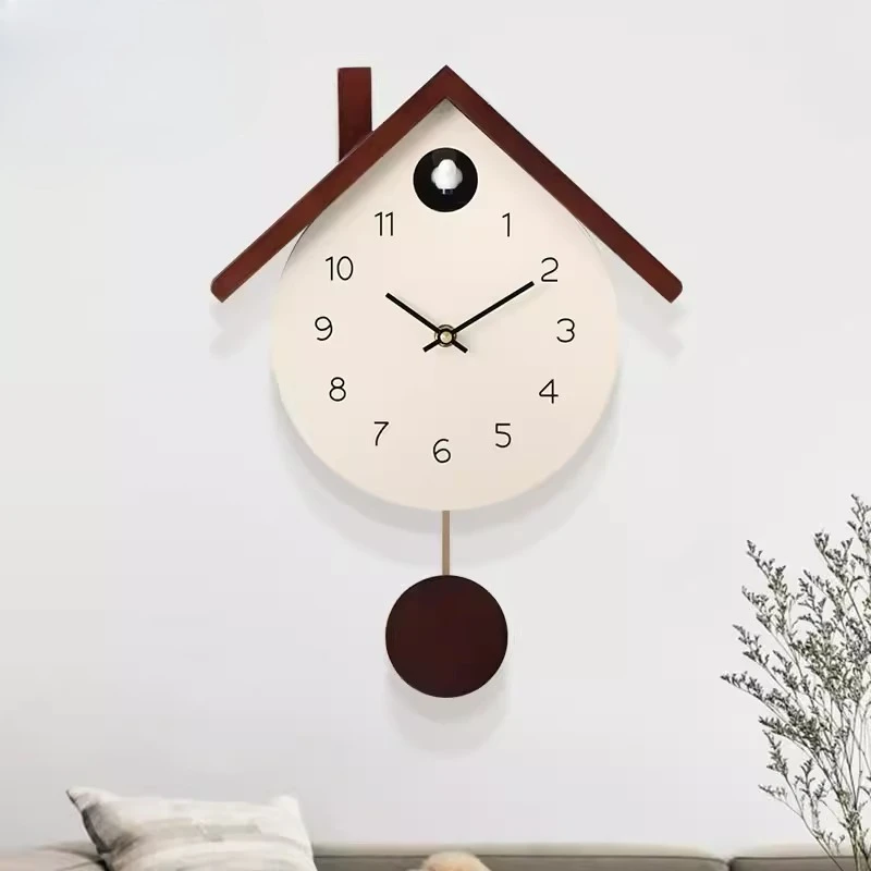 Qingdao Maple Leaf Children's Room Light Luxury Cuckoo Wall Clock Living Room Modern Bedroom Bird Clock Qixi Festival Gift