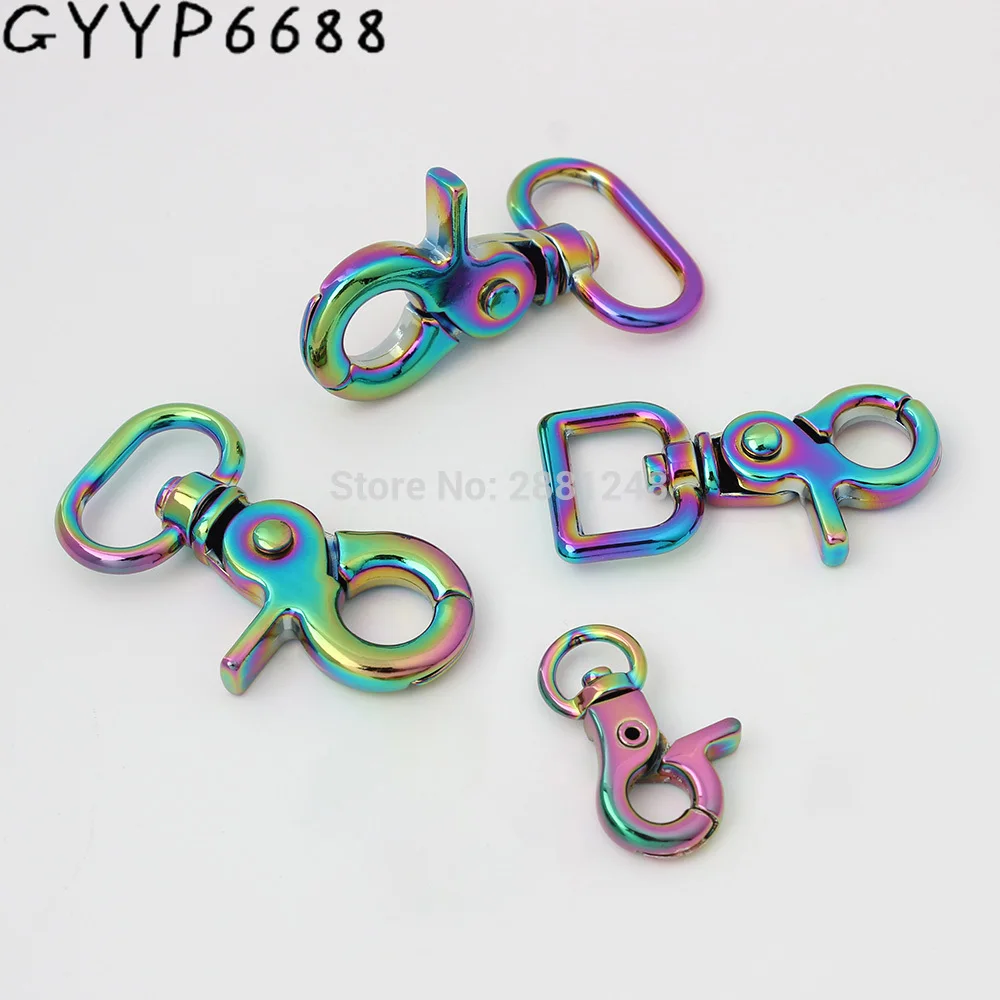 8mm 10mm 17mm  20mm 26mm rainbow High quality Bag Clasps Lobster Swivel Trigger Clips Snap Hook Accessories dog leash