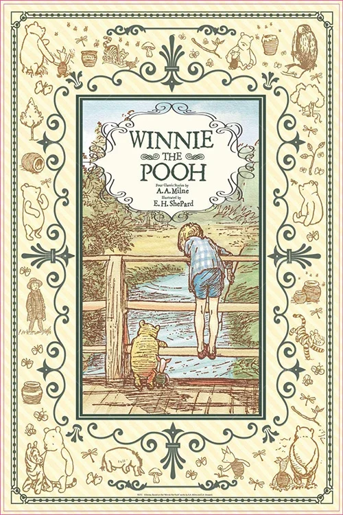 Winnie The Pooh Book Cover Vintage Image Boy Winnie Disney Puzzles 300 500 1000PCS Paper Jigsaw For Kids Teen Like Room Ornament