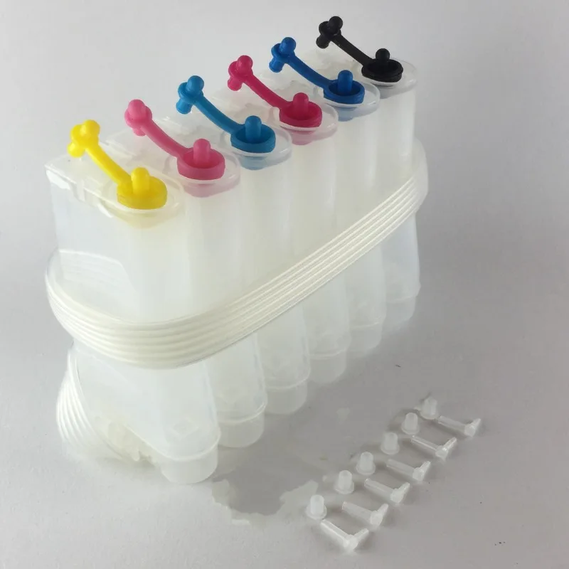 6 Color CISS Outer Ink Tank 85ml Volume Bottle DIY Refill Kit Tool For Epson Canon HP Brother Inkjet Printer Replacement Part