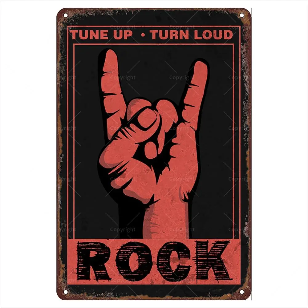 Rock Retro Metal Tin Signs, 12