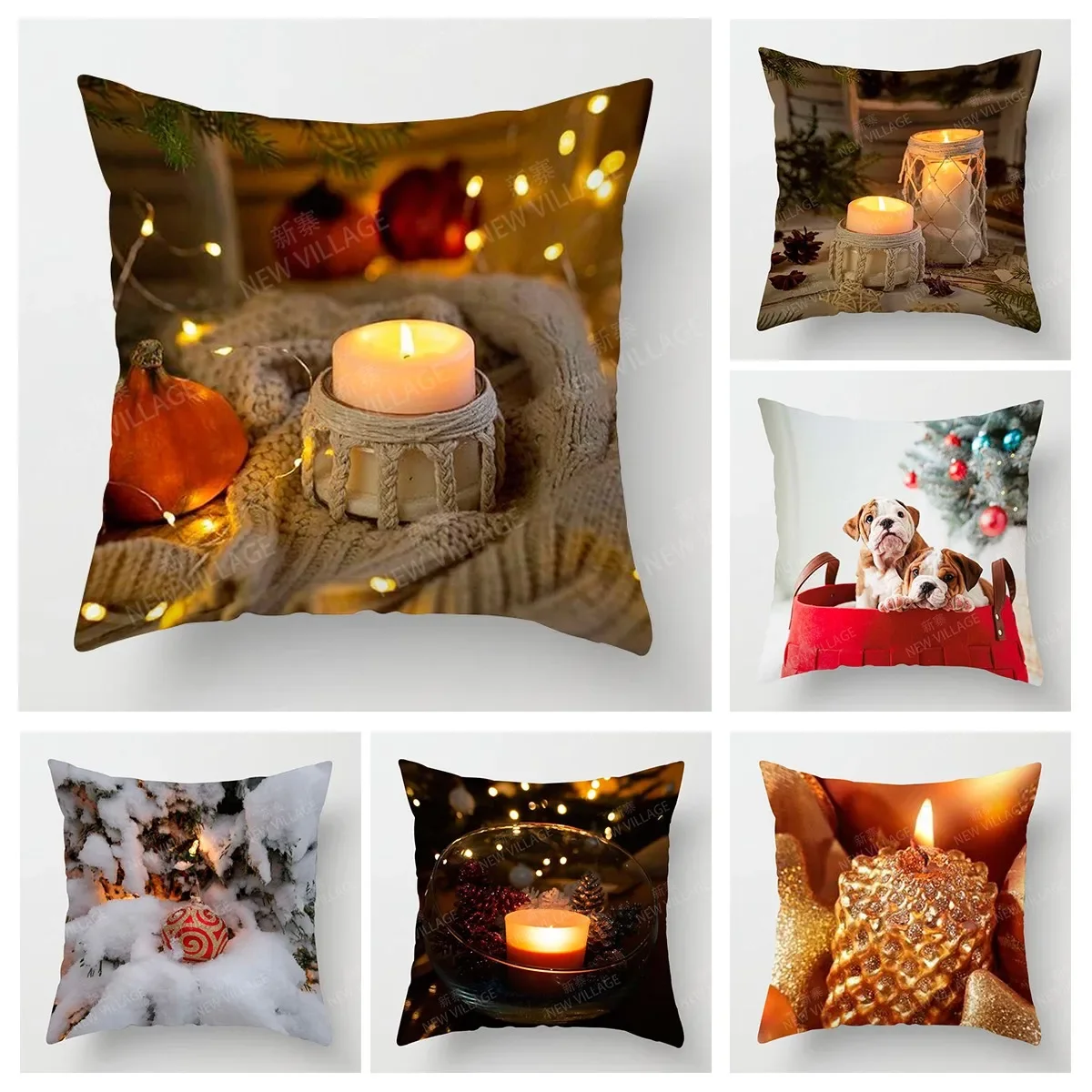 

Home living room decoration cushion covers Christmas short plush cat dog throw pillow cover45*45 pillowcase 40x40cm 50x50 45x45
