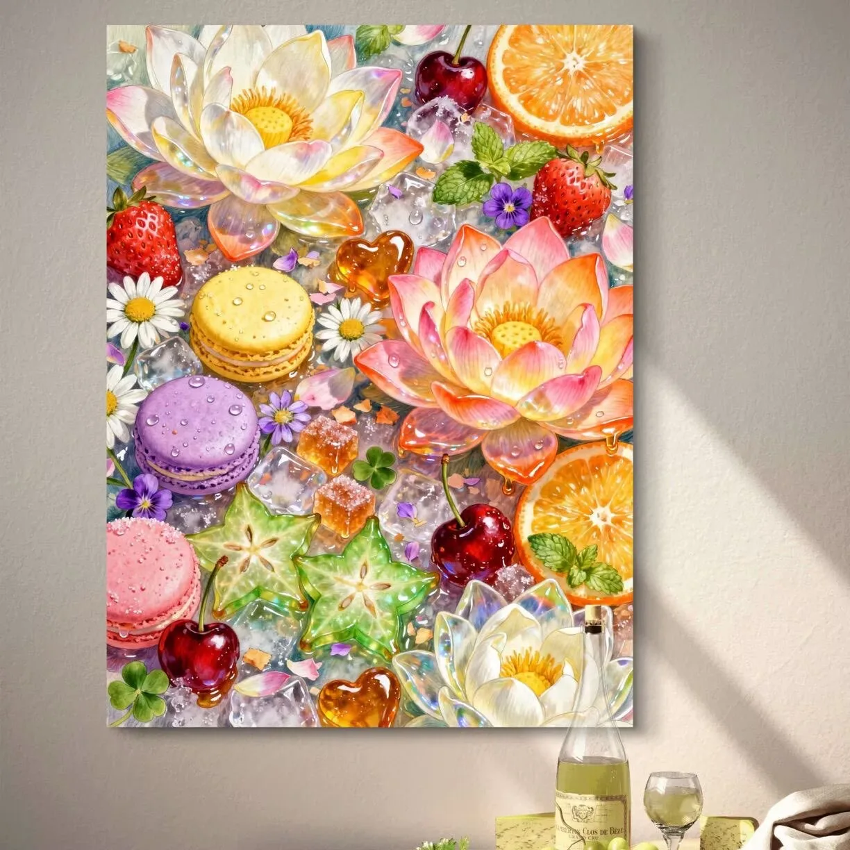 

9CT 14ct dessert Printed Kit Cross Stitch Embroidery DIY Needlework Crafts With Needles Threads 75 Colors