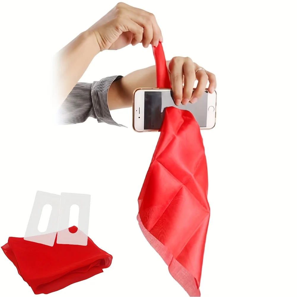 1pc soie à travers le téléphone tour de magie Hanky écharpe à travers l'écran de Smartphone pour magicien Illusion Gimmick accessoires de fête ZSY
