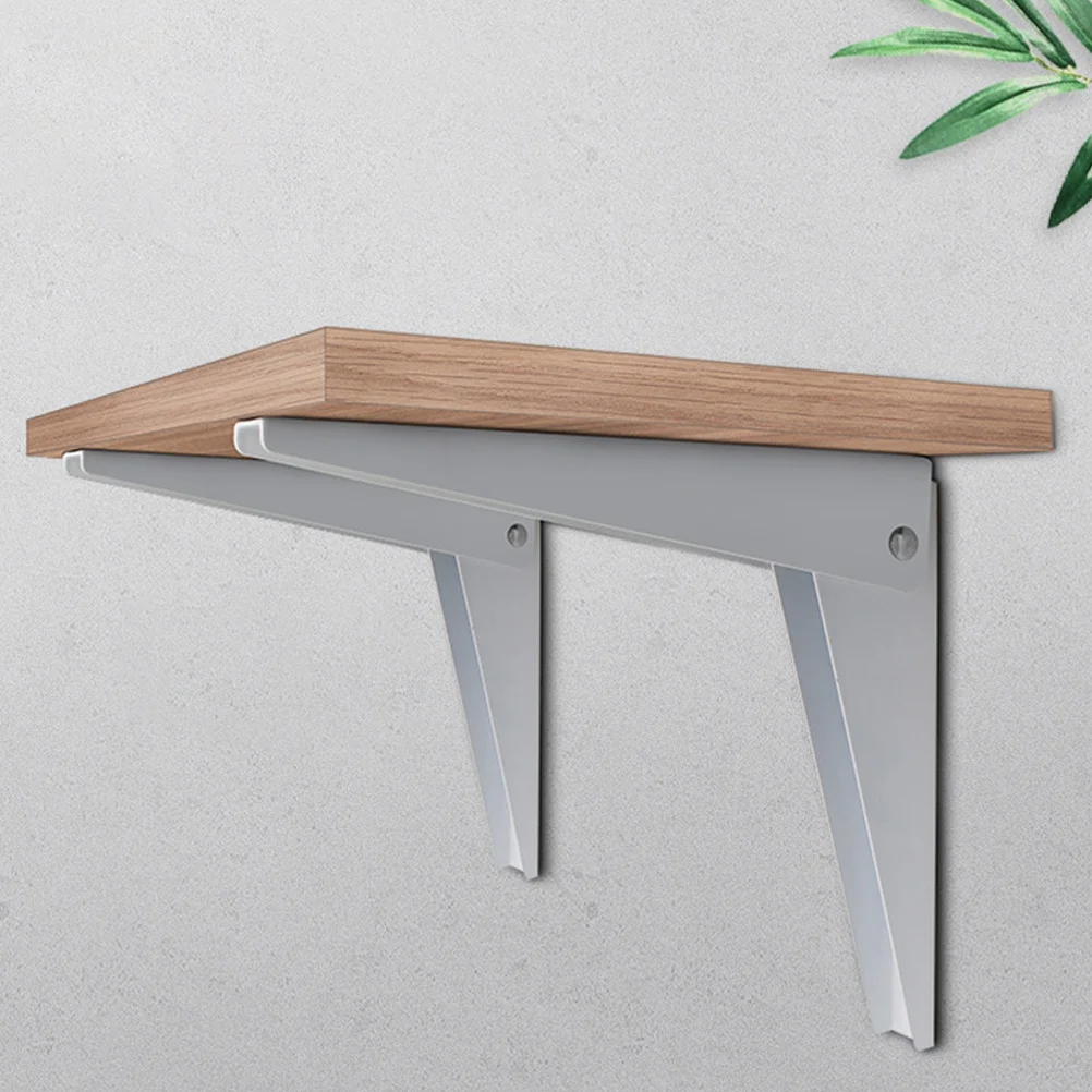 

2Pcs Folding Shelf Brackets Heavy Duty Metal Right Angle Supports for Wall Mounted Shelves Storage Rack DIY Home Bathroom