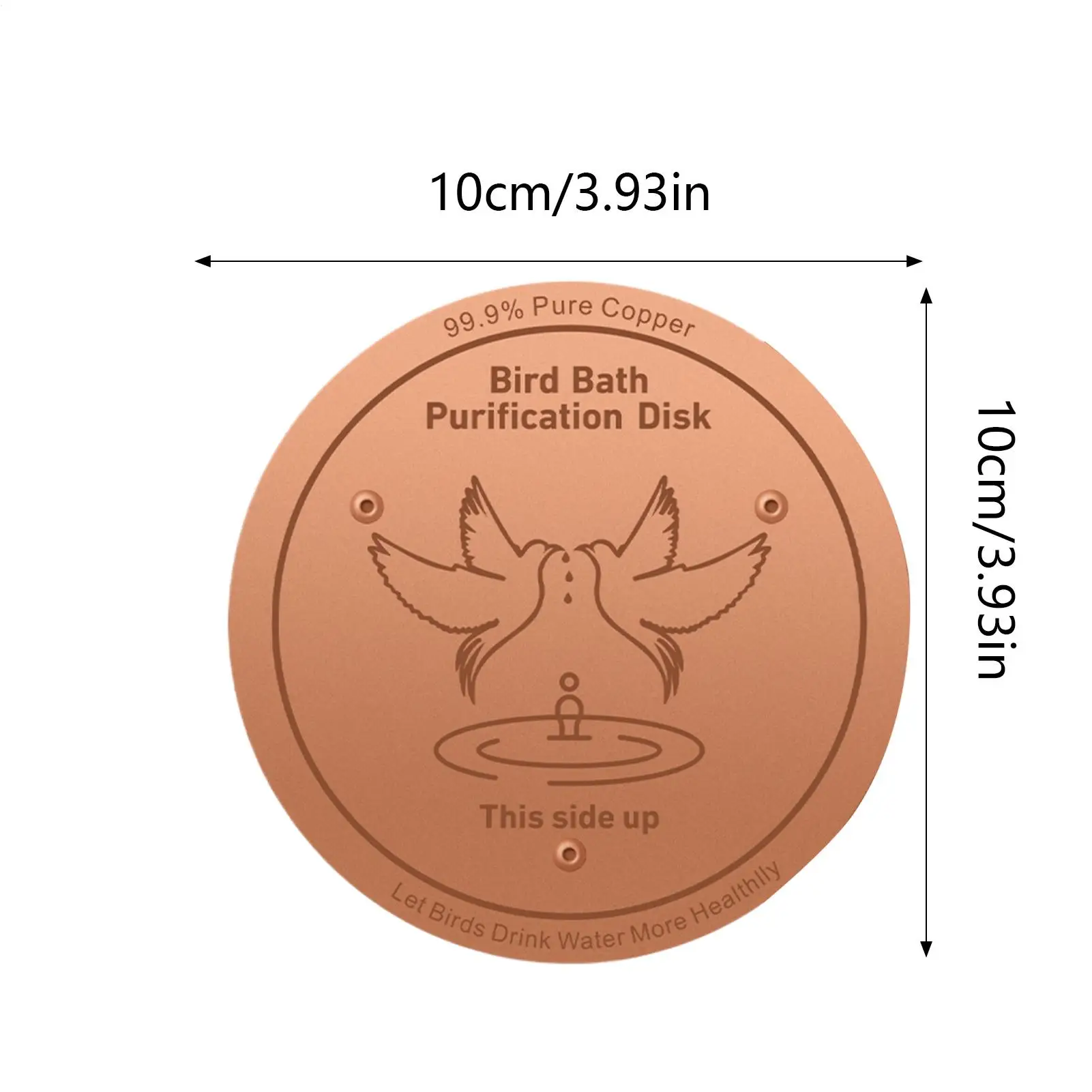 Copper Plate For Bird Bath 10cm Water Purification Copper Disk Bird Bath Purifier Plate For Outdoor Garden Backyard Patio - view 6