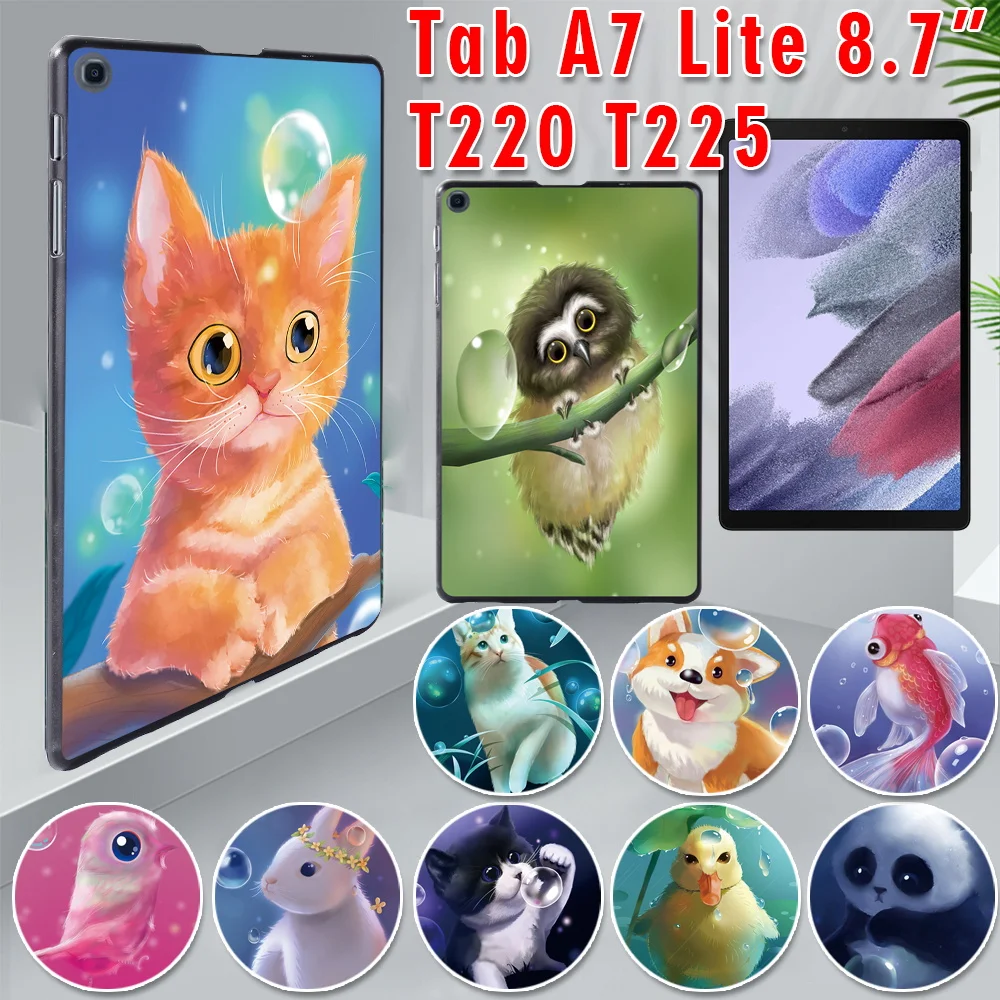 Чехол для планшетов Samsung Galaxy Tab A7 Lite 8,7 \'\'Φ T225, чехол для Tab A7 Lite 2021, прочная задняя крышка с милым рисунком животных