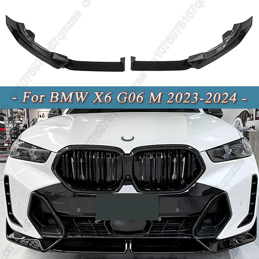 

Car Front Spoiler Bumper Guard Cover MP Style ABS For BMW X6 G06 M Sport 2023-2024+ Bumper Lip Splitter Diffuser Body Kits