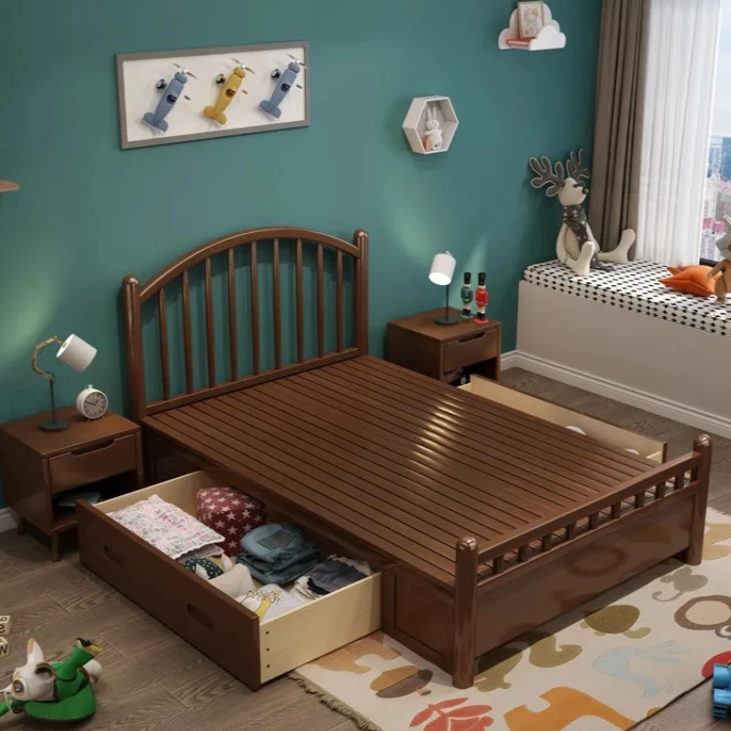 Drawers Brown Storage Bed House Designs Italian King Size Frames Bed Bedroom Double Headboards Letto Matrimoniale Home Furniture