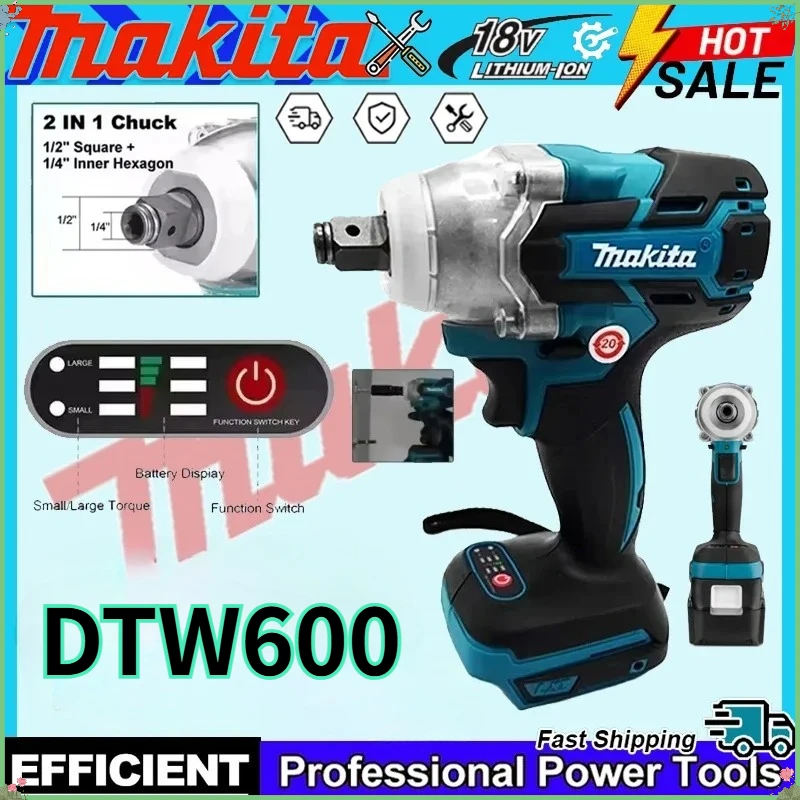 

Аккумуляторный ударный гайковерт Makita DTW600 с высоким крутящим моментом, бесщеточный, перезаряжаемый, для авторемонта, для аккумуляторов Makita 18В