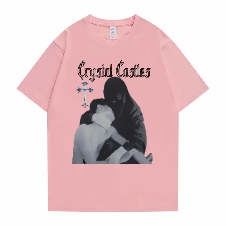 Crystal Castles Graphic Print T Shirts Men Women Gothic Rock Oversized T-shirts Short Sleeve Male Hip Hop Casual Vintage Tshirt