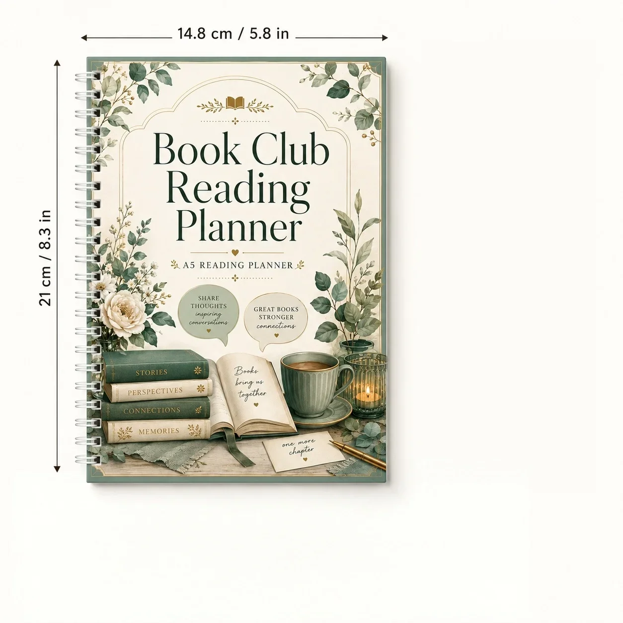 Book Club Journal Notebook and Reading Planner, Elegant Group Reading Organizer for Book Review Prompts, Reading Schedule