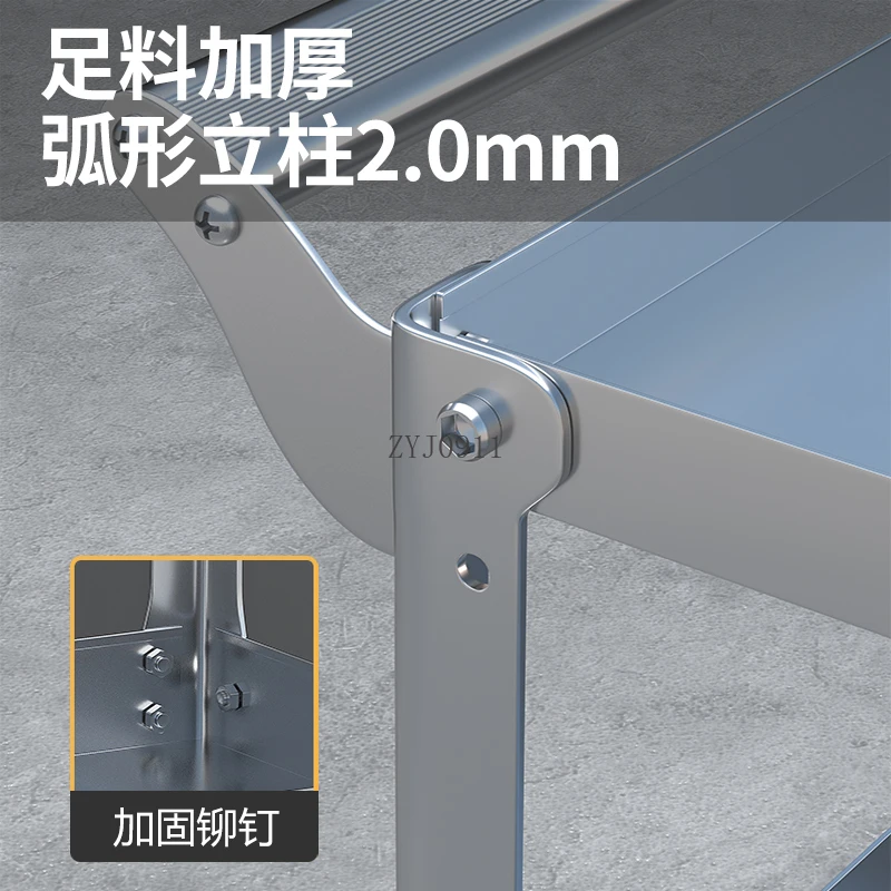 Tool Cart Stainless Steel Cart Auto Repair Three-layer Shelf Workshop Mobile Tool Box Cabinet Multifunctional