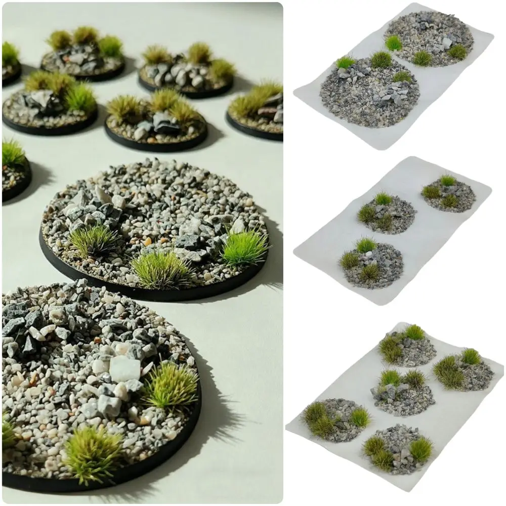 Multi Size Scene Decorative Sticker Stone&Grass Self-adhesive Model Layout Decals DIY Accessories Round Landscape Stones Sticker