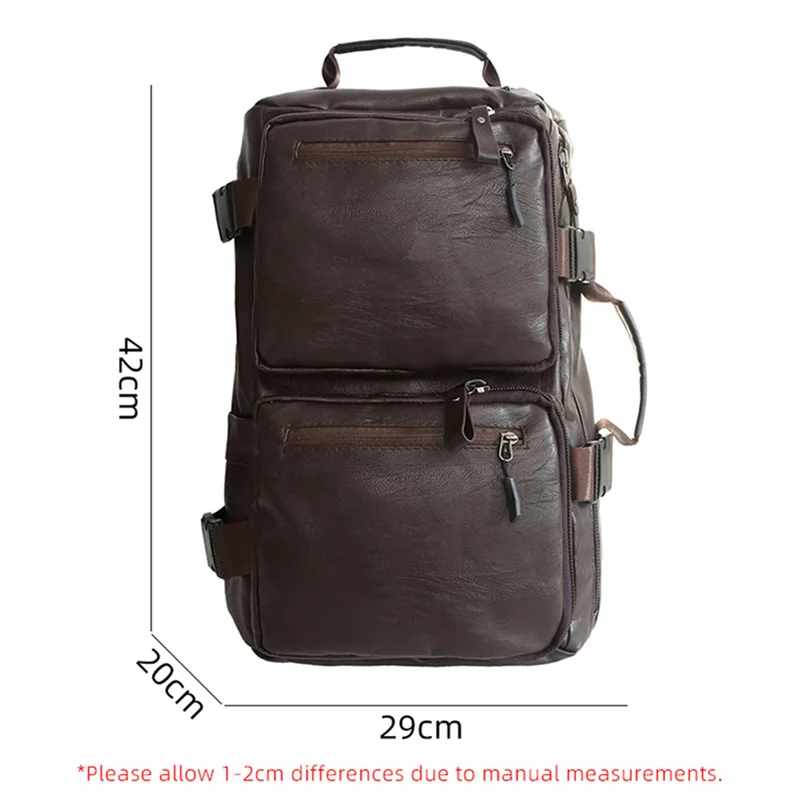 Travel Backpack Gym Fitness Bag Women Men PU Large Capacity Training College Students Schoolbag Sports Laptop Vintage Daypack