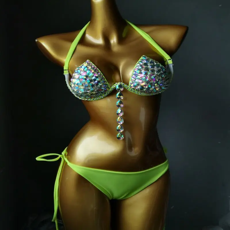 2019 New Steel Tray Hard Cup Swimsuit Crystal Sewn Diamond Bikini