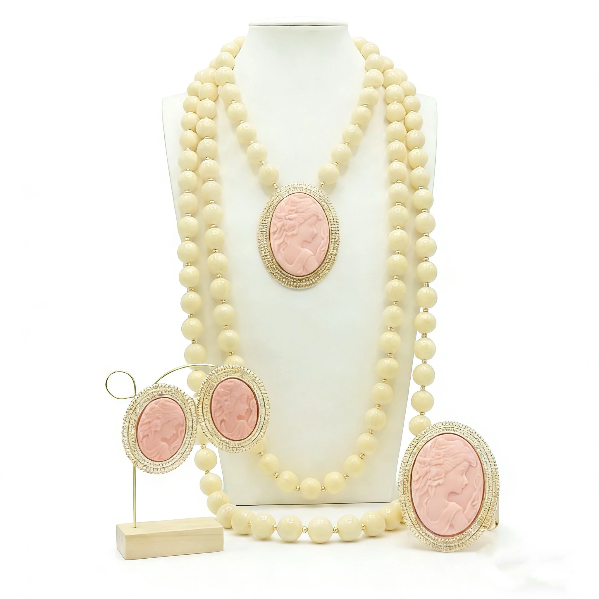 

Coral Beads Jewelry Set Nigerian Wedding Bridal Gold Plated African Jewelry for Black Women