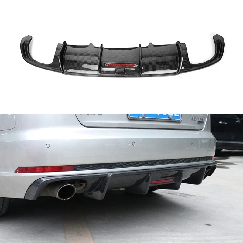 S4 Carbon Rear Bumper Lip Diffuser With LED Light For Audi A4 Sline S4 B9 2017 2018 2019