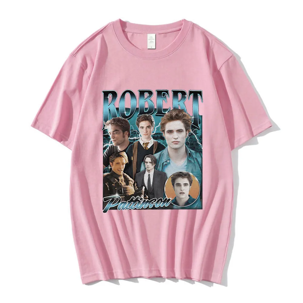 Robert Pattinson T-shirts Twilight Saga Edward Cullen Graphic Print T-shirt Streetwear Men Women Oversized Pure Cotton T Shirt