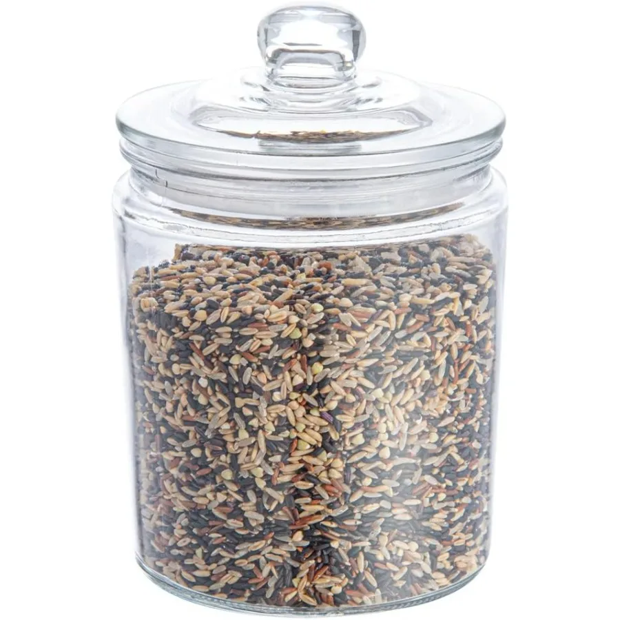 أدوات المطاعم Vetri 0.5 جالون جرة تخزين زجاجية 1 جرة بسكويت زجاجية قابلة للغسل في الأطباق ختم محكم فتحة واسعة حلوى زجاجية شفافة #1