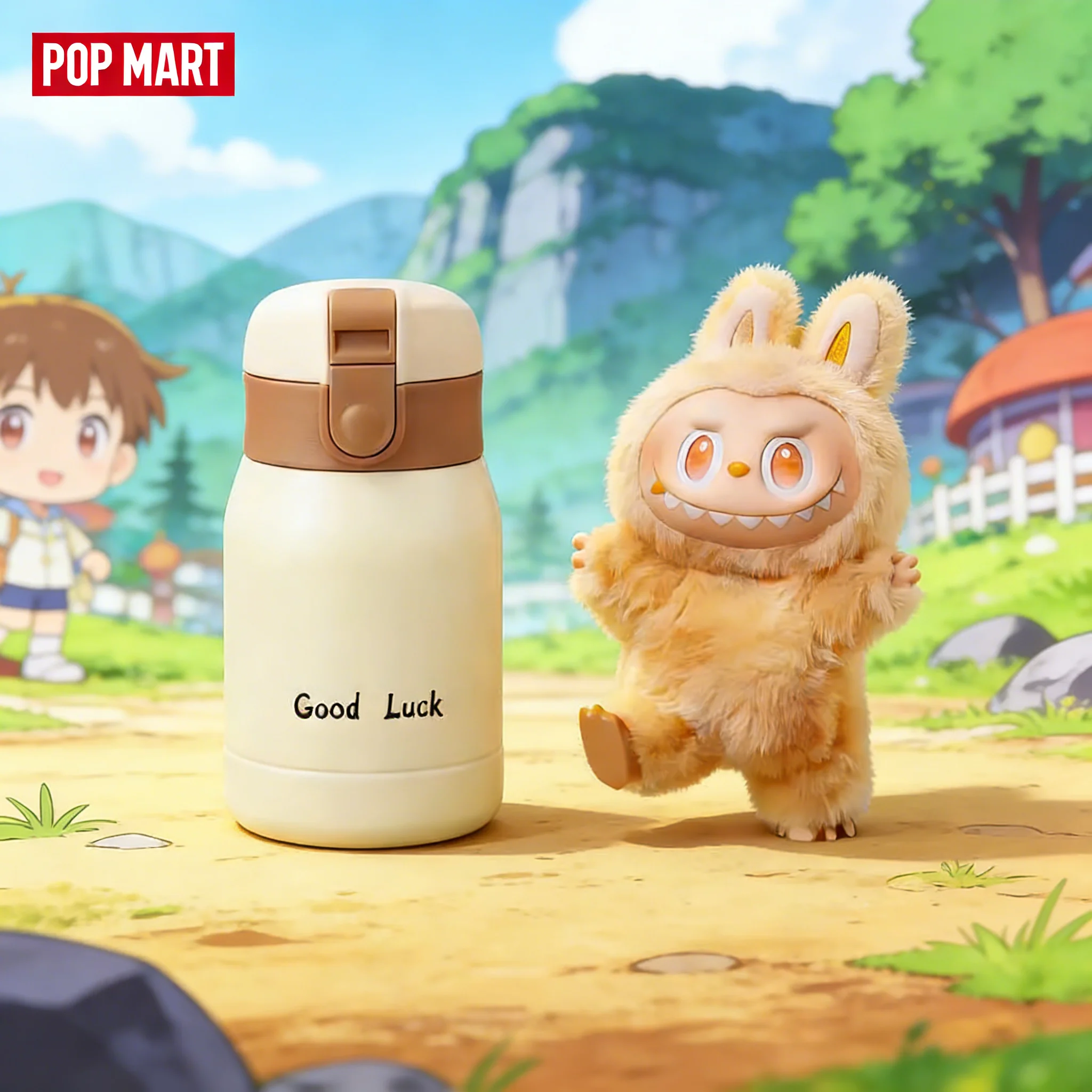 

Premium Insulated Flask with POP MART the MONSTERS Forward High Energy Series LABUBU Doll Design Thermal Thermos Bottle