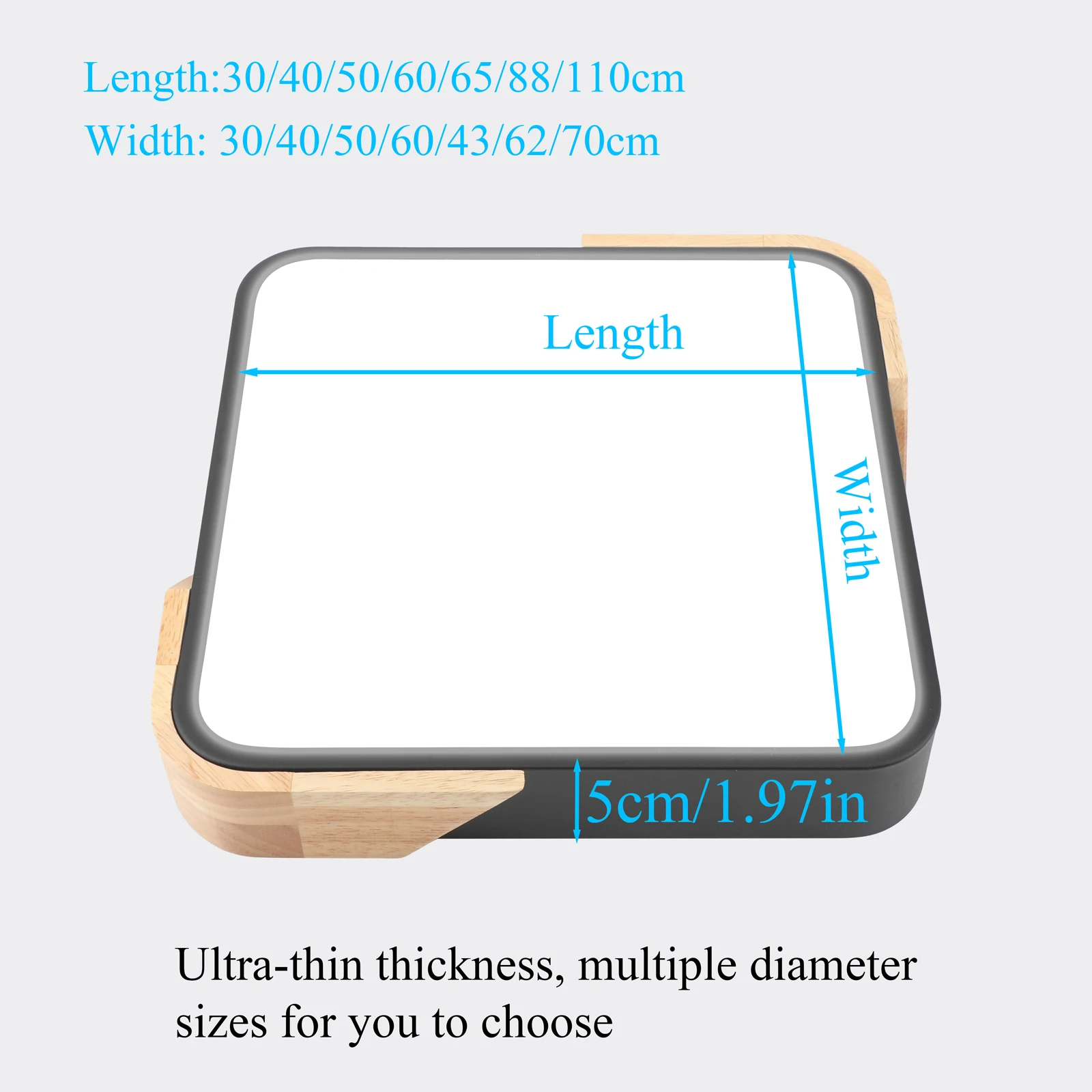 Square LED Ceiling Light 18W Modern Ultra-thin Wooden Ceiling Lamp Indoor Bedroom Living Room Lighting Fixture Surface Mount