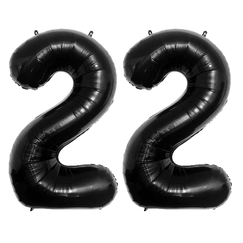 Schwarze 32 Zoll 10 11 13 30 33 55 Nummerierte Folienballons Geburtstagsfeier-Dekorationen Geburtstagsballons Jubiläums-Partyzubehör – Detail 3