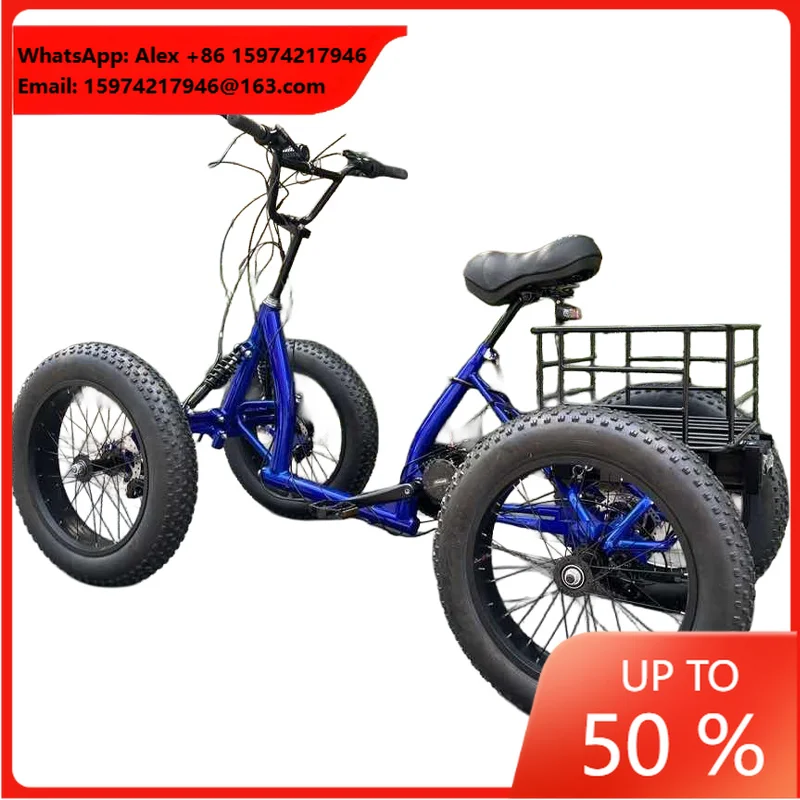Quadricycle Customizable 4 Seats Sightseeing Tourism 4 Wheel Tandem Family Bike Quadricycle Without Canopy Pedal Car