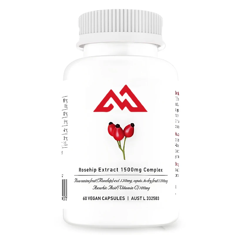 Rose fruit extract 1500mg, collagen formation containing vitamin C&E, with luminous, nourishing and firming effects, 60 capsules