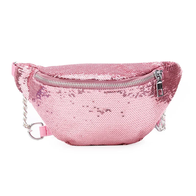 Women Sequin Fanny Pack Fashion Female Waist Bag 2022 New Chest Pouch Shoulder Bag Glitter Bum Belts Bags Waist Packs