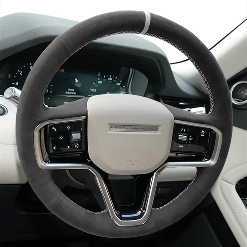 

Сшитый вручную кожаный замшевый чехол на руль автомобиля для Land Rover Discovery Freelander Range Rover Evoque/Velar Defender
