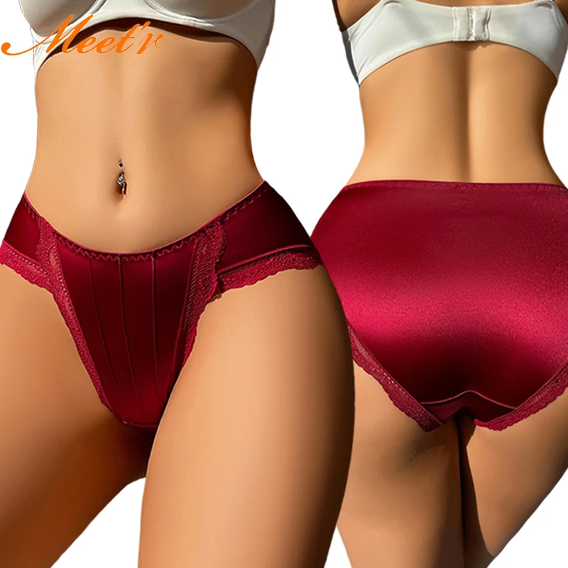 Meet'r Neujahrs- und Weihnachtsunterwäsche für Damen, französische Satin-Dreieckshöschen, neue, beliebte Spitzen-Dessous für Damen