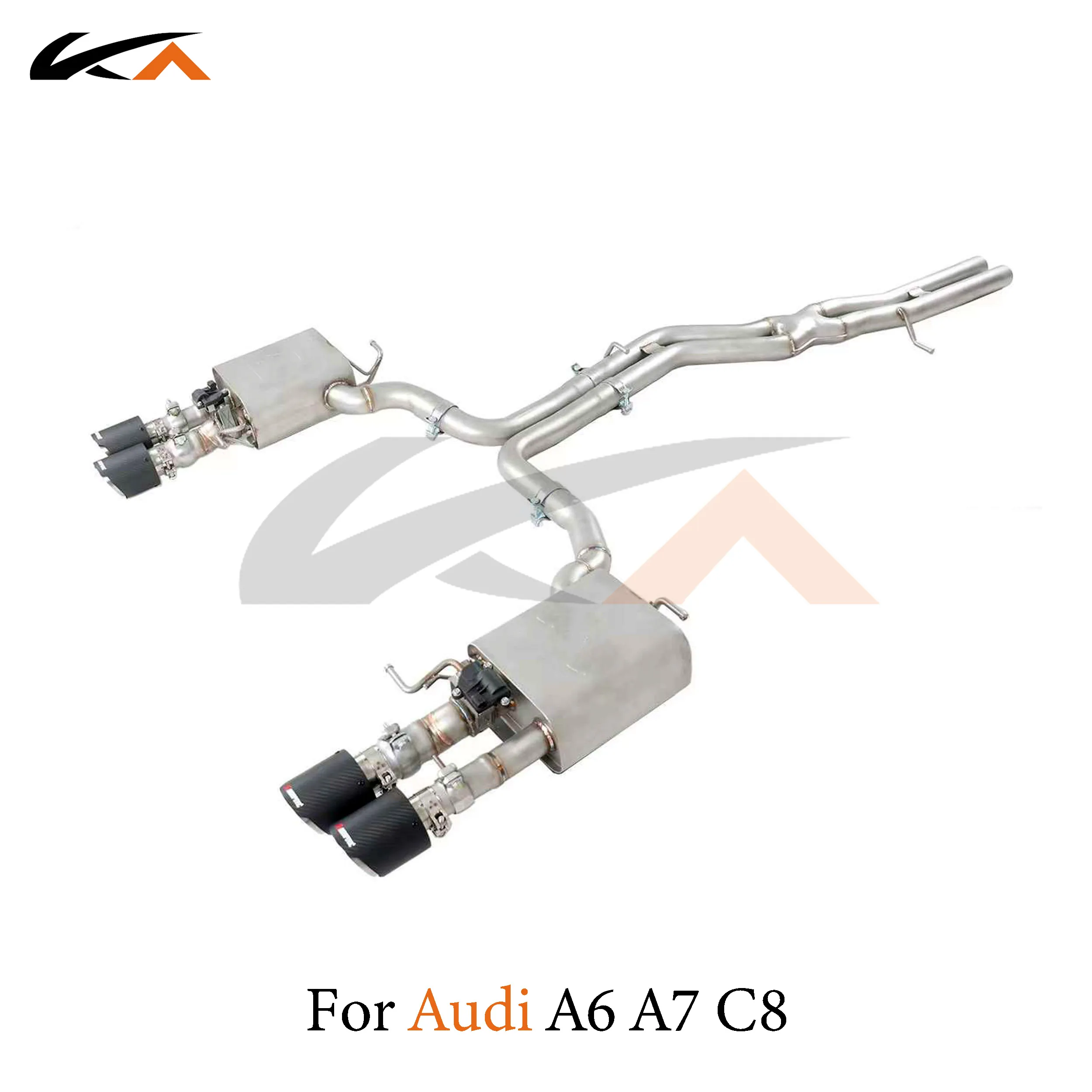 KA Tuning exhaust system stainless catback for Audi A6 A7 C8 3.0T rear section performance parts muffler with valve