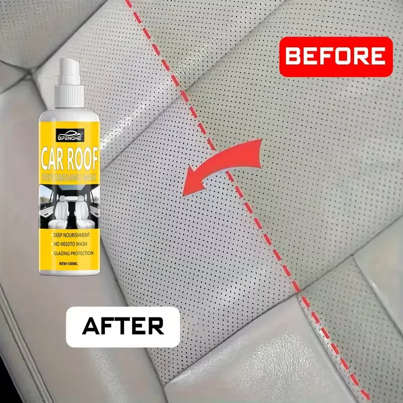 QIFENGHE Car Roof Refurbishing Wax – Deep Nourishment & Glazing Protection, No Wash Needed, Restores Faded Fabric & Vinyl Headli