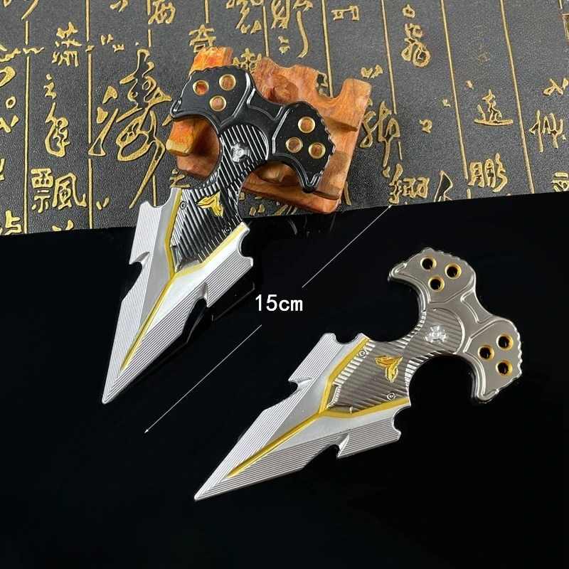 15 ซม./5.91in Arena Breakout เกมอุปกรณ์ต่อพ่วงฟันเย็นมีดอาวุธโลหะอุปกรณ์รุ่นเครื่องประดับ Props Graffiti Sharp ใบมีด