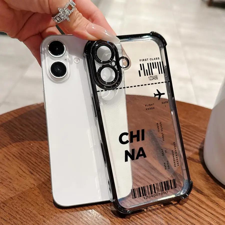 حافظة شفافة لهاتف آيفون 11Pro 17 Air 16e 11ProMax 13 12 11 Pro Max 16 15 14 Plus Travel China