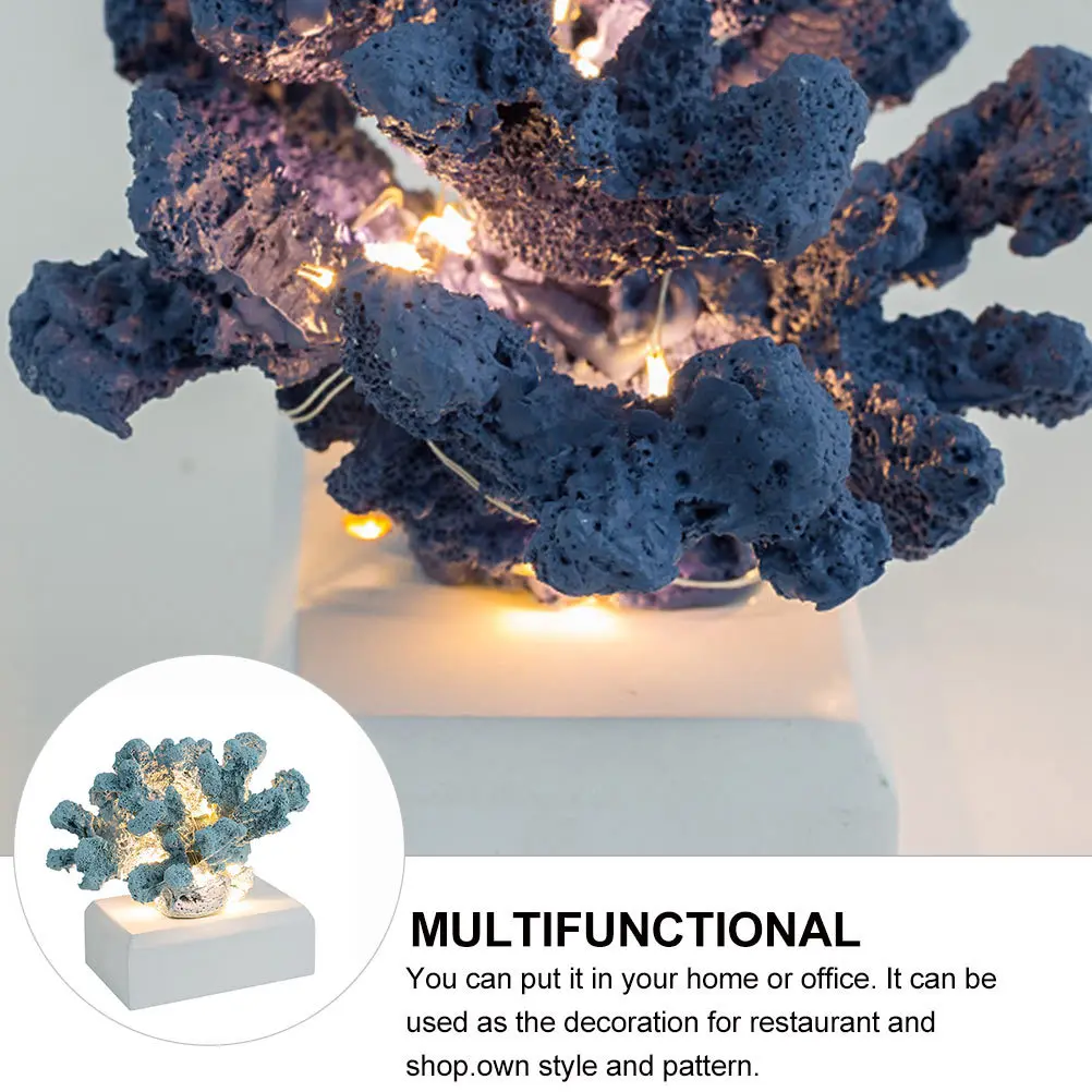 

1Pcs Luminous Coral Decor Resin Simulated Mediterranean Scene Layout Indoor Ornament Home Adornment Mediterranean Coral Decor