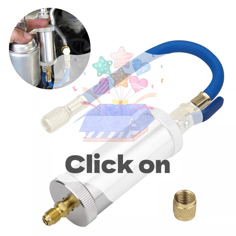 R12 R134A R22 Air Conditioning Car Oil Injection Dye Injection Tool 2 Ounce 1/4