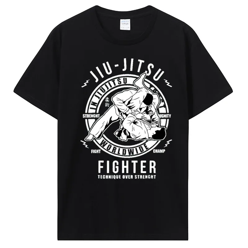 Jiu Jitsu TShirt Martial Arts Men Kids Boys BJJ MMA Jujitsu T-Shirt Tops Tees Fashion Design Cotton Men T Shirt