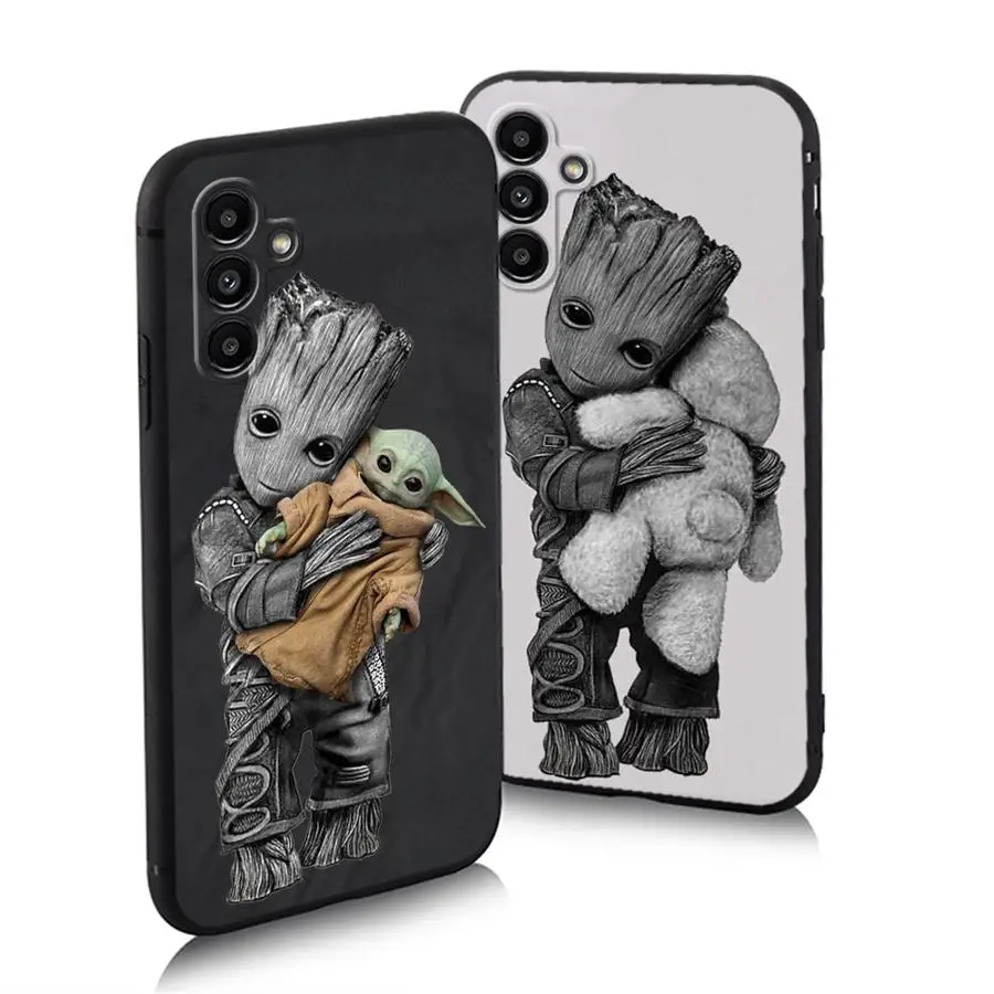 Phone Case for Motorola Moto Eage 30 Lite 20 40 Pro G9 Power G9 Play One Funsion Plus Marvel Groot Black Soft Cover Capa