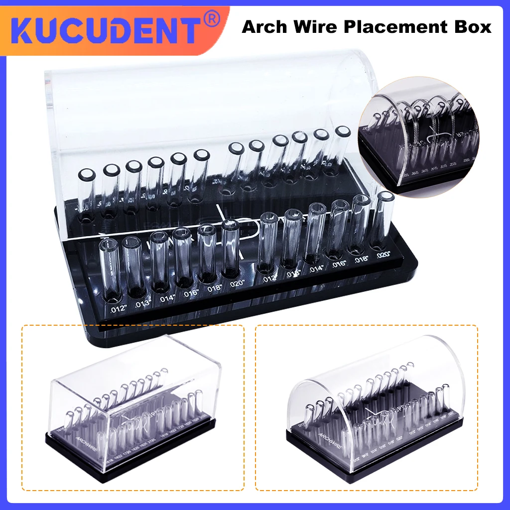 KUCUDENT Dental Acrylic Organizer Holder Round/Rectangular Arch Wires Placement Storage Box Archwires Case Dental Lab Sipplies