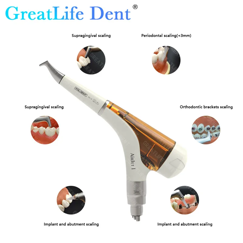 GreatLife Dent Air Polisher Teeth Whitening Spray Sandblasting Machine Air Flow Prophy Unit Jet 4 Hole kavo quick connect