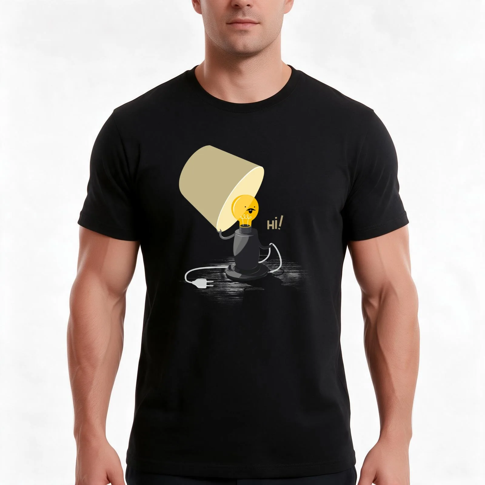 Hi light T-Shirt, Summer Casual Cotton Tee, Oversized Streetwear Tops, Vintage Graphic Print, Loose Fit Short Sleeve