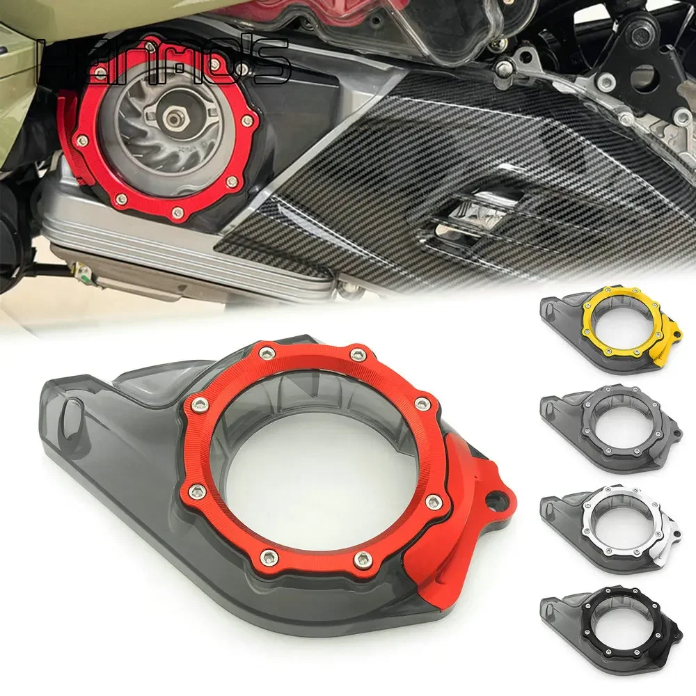 Motorcycle CNC PVC Intake Transmission Chain Cover Engine Gearbox Case For Vespa GTS 250 300 HPE GTV 2019-2024 Accessories