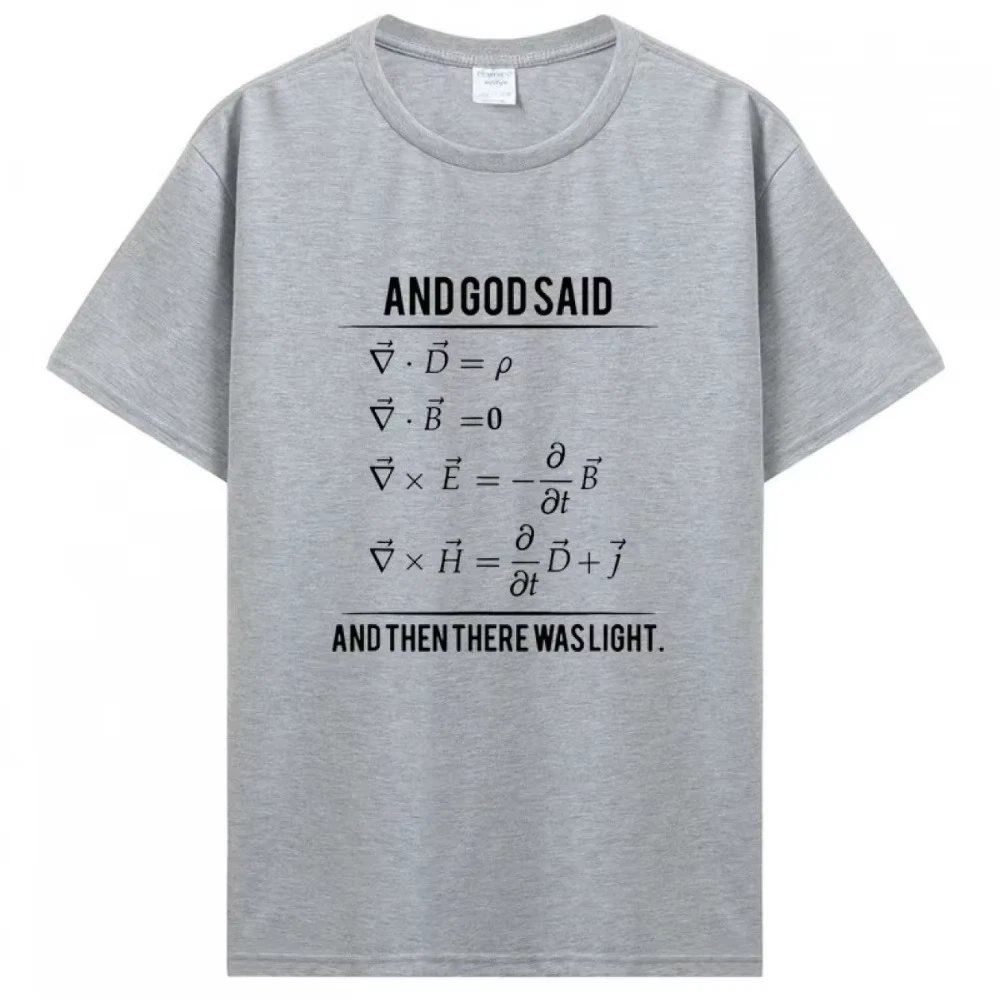 Maxwell Equations Physics T Shirt Men Women God Said Light Formula Crew Neck Cotton Science Nerd Tee