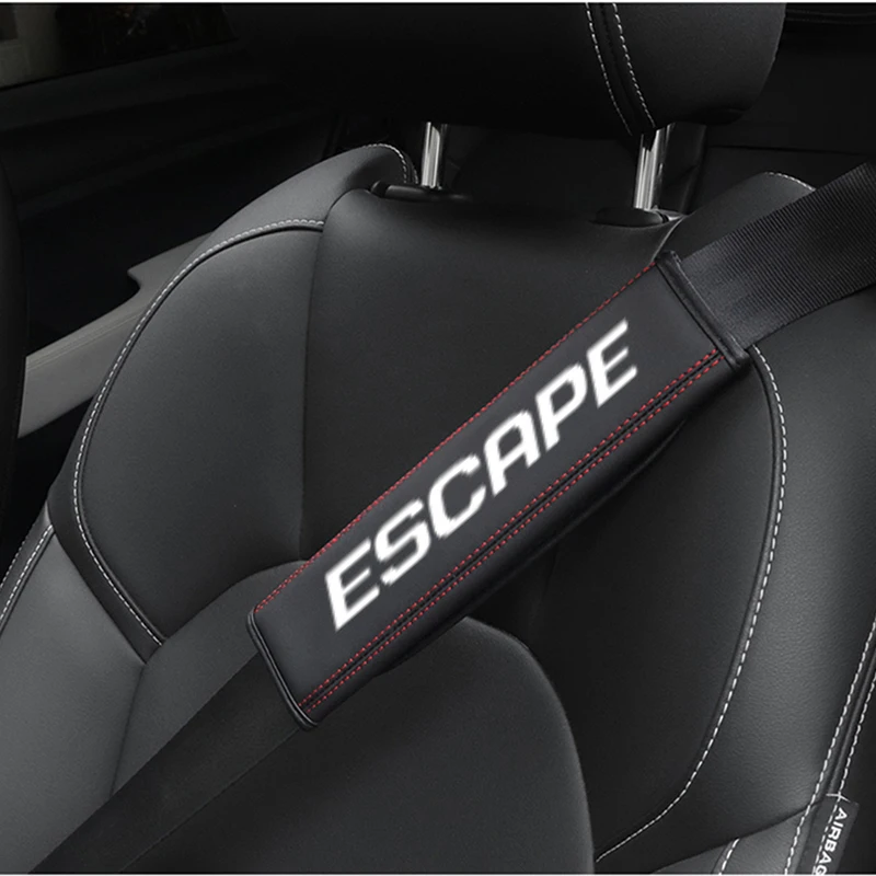 For FORD ESCAPE EXPLORER EcoSport FUSION Focus Fiesta PUMA Top leather material automotive seat belt cover shoulder protector