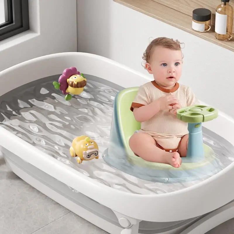 Baby Bath Chair Kids Shower Chair Non Slip With Wheel Comfortable Shower Accessories For Home Assisted Sitting Girl Safety Kids