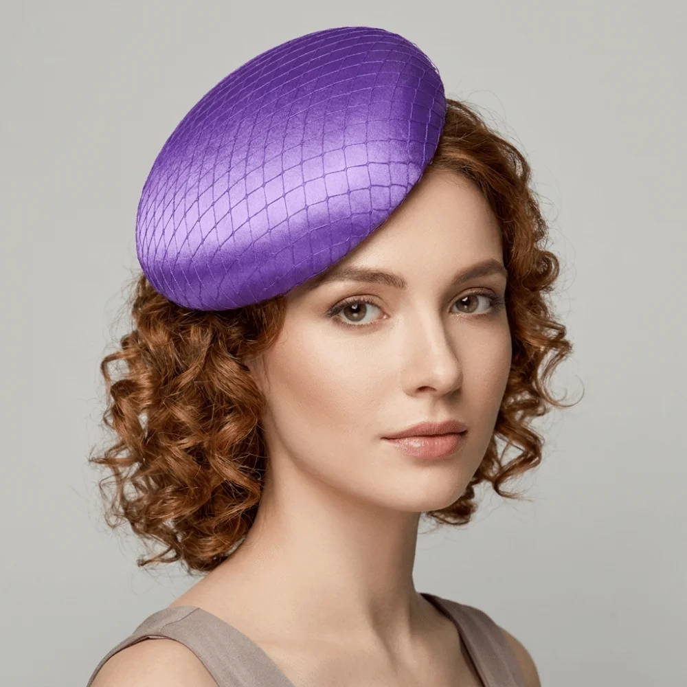 Elegant Solid Color Fascinator Base Headpiece 15 CM Vintage Fascinator Hat Multiple Colors Wide Brim Masquerade Top Hat Girl